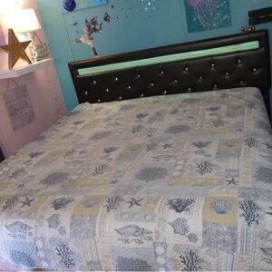 King size mattress, and bed frame with LED lights